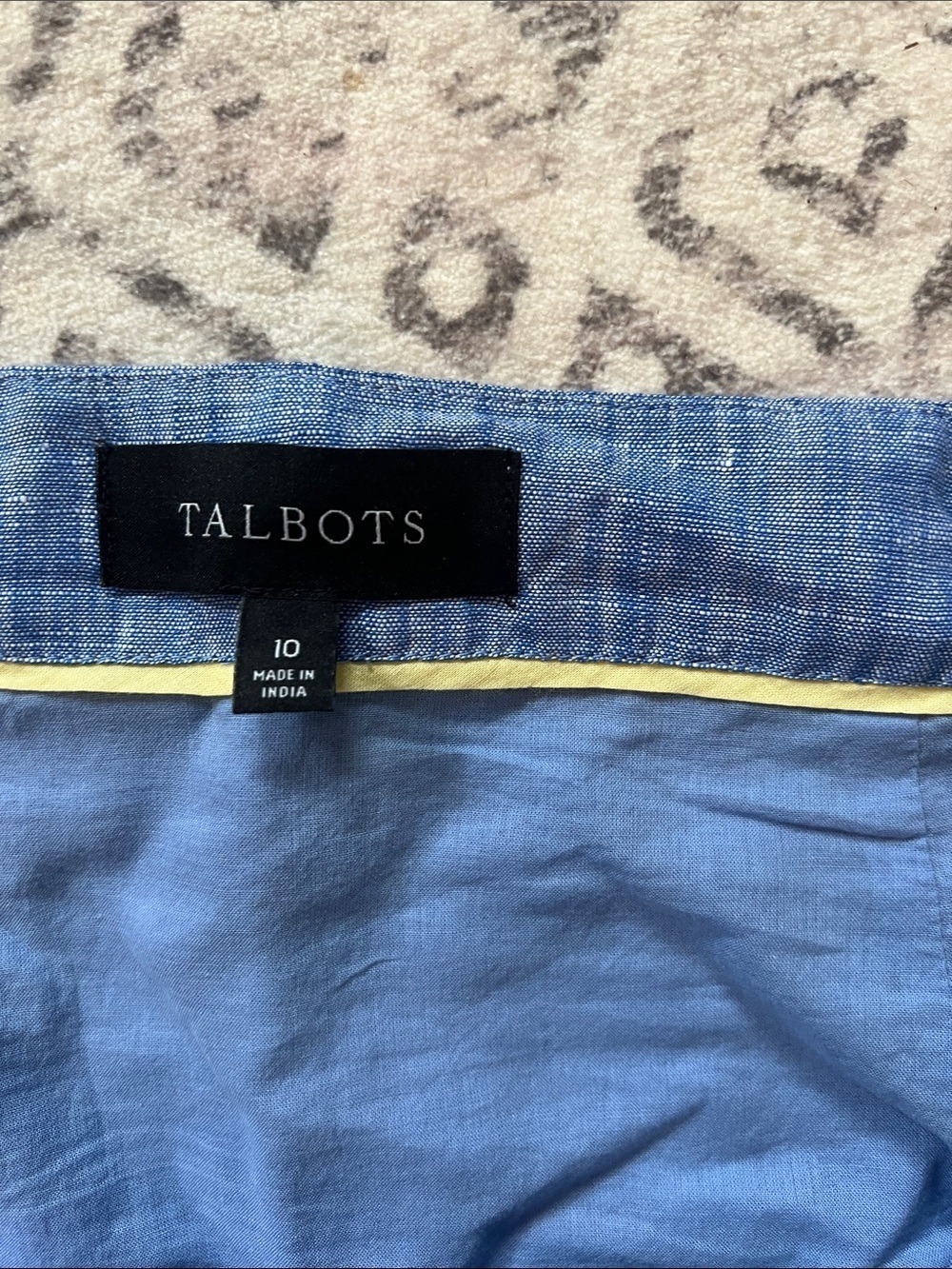 Talbots Blue Embroidered Chambray Skirt - Picture 5 of 7